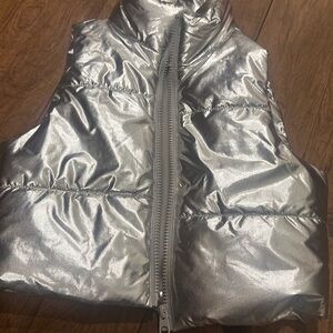GB girls Silver Puffer Vest